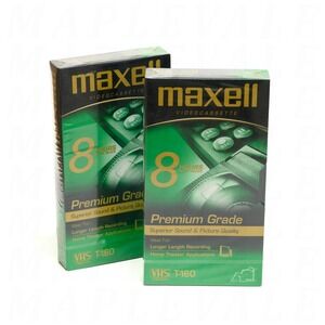 LOT of 2 Maxell 8 Hour T-160 VHS SEALED Premium Grade Blank Video Cassette Tapes